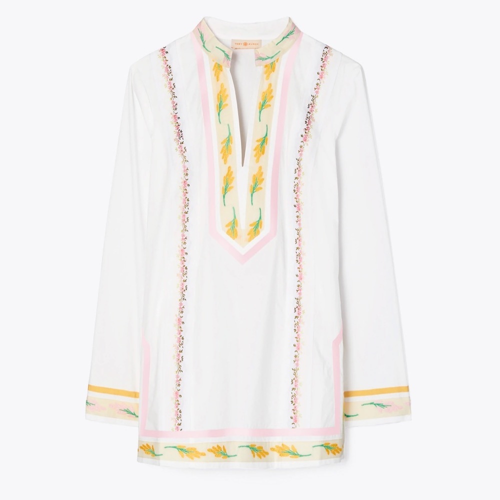 Tory Burch Ribbon Embellished Tunic | Size 2 | NWT | Designer Blouse